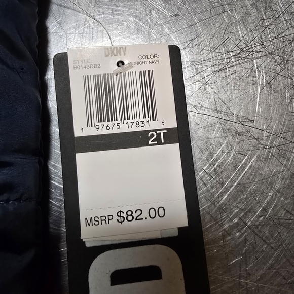 Dkny Black Puffer Jacket  for toddler. Size 2 T.  NWT - Picture 3 of 6